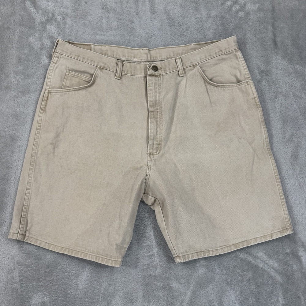 Wrangler Shorts Mens 42 Beige Jean Denim Relaxed Casual Work Utility Vintage Y2K